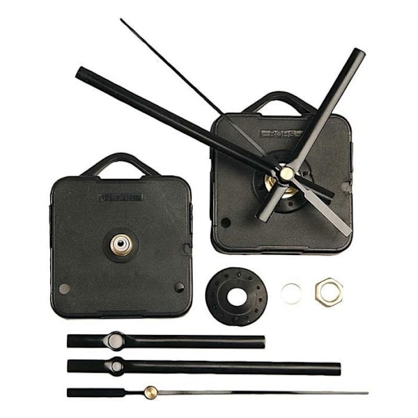 2 klockmekanismer med visare - max. 10 mm Svart