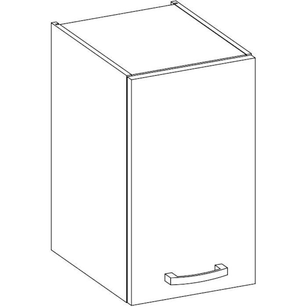 Korkea kaappi, jossa 1 saranaovi - matta harmaa - P 40 x S 31,6 x 72 cm - LASSEN Grå