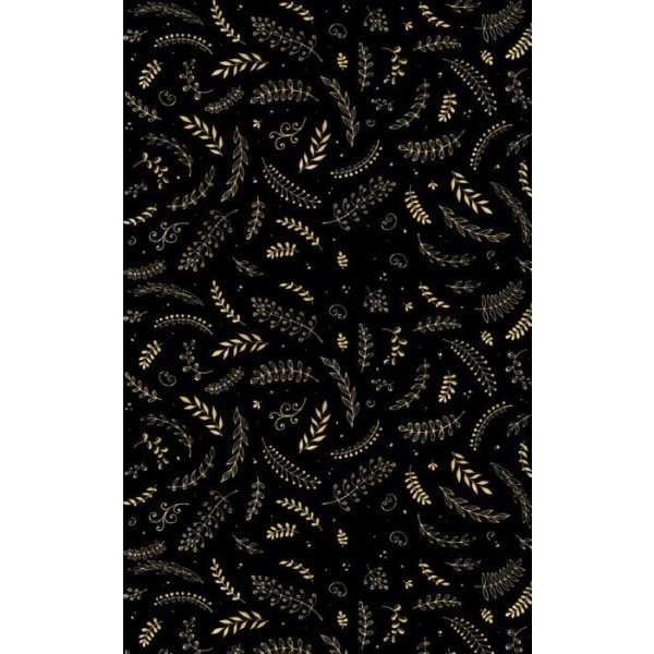 Sort guld juletæppe, størrelse: 70x140 Svart