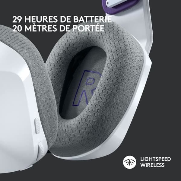 Gaming headset - Trådløs - Logitech G - G733 Lightspeed - PS5, PS4, PC, MAC - Hvid