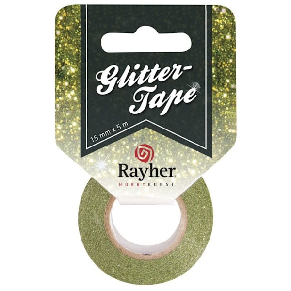 Glitrende malertape - SPARKLING STRIP - Evig grøn - 15mm x 5m - Til kreativ fritid Grön