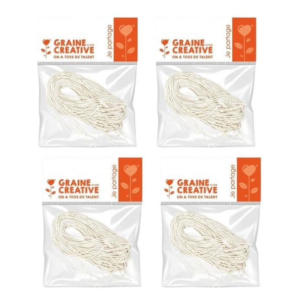 Elastikker til masker - GRAINE CREATIVE - 60 cm - 40 elastikker - Hvid - Unisex Vit