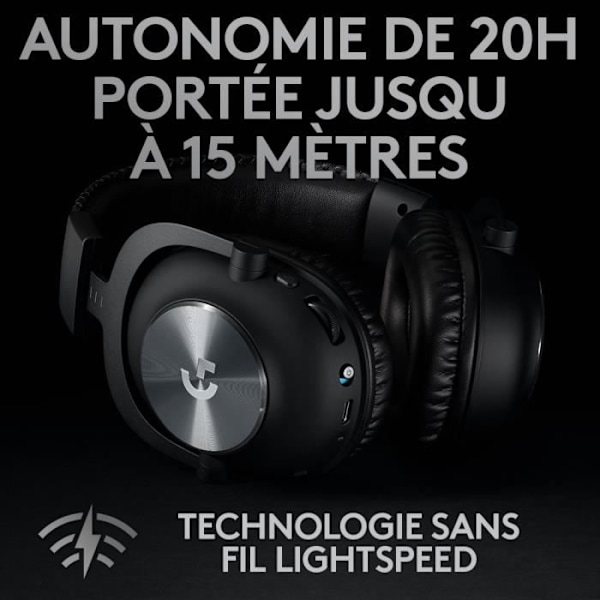Gaming headset - Trådløs - Logitech G - Pro X - Bluetooth - PC - Sort