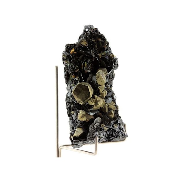 Stenar och mineraler. Hematit + Pyrit. 732,0 cent. Ön Elba, Toscana, Italien.