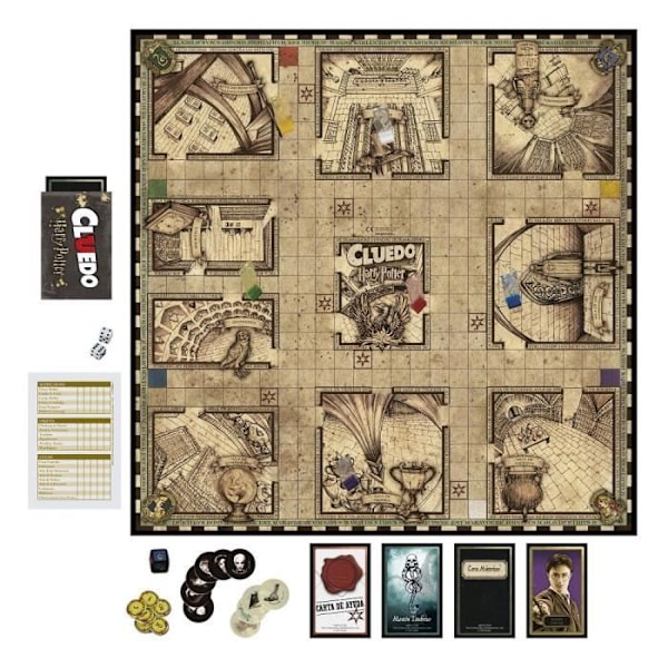 Cluedo Harry Potter, lautapeli, 5 pelaajaa, 8-vuotiaat ja sitä vanhemmat, Hasbro Gaming: Wizarding World -versio Flerfarvet