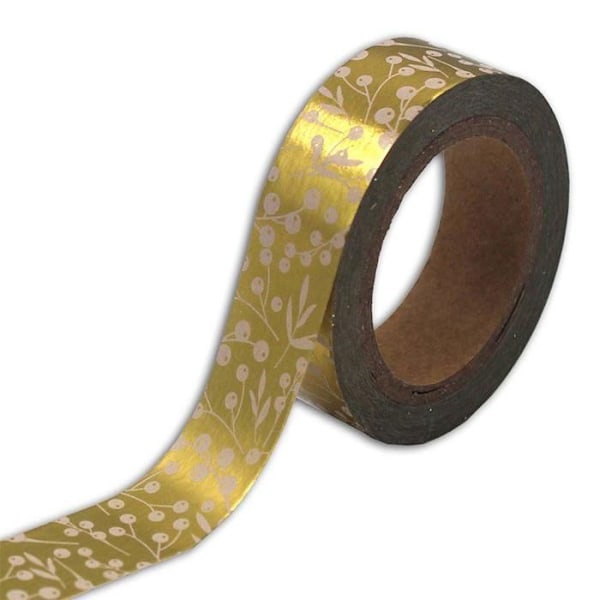 Masking Tape - TOGA - Hvide bær med guld papir - 10 m - 1 stk. Vit