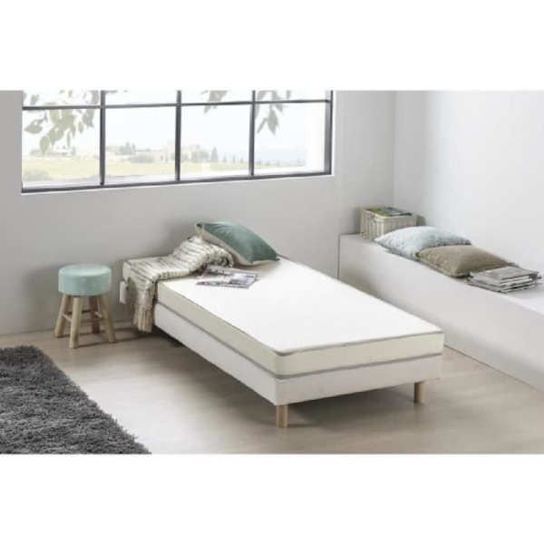 Vaahtomuovipatja 90 x 200 cm - DEKO DREAM Kietoa - Kiinteä mukavuus - Paksuus 12 cm - Toimitetaan rullattuina Vit