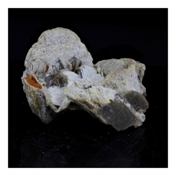Sten og mineraler. Siderit + Kvarts. 80,0 ct. Pierre-Rousse Mine, Vizille, Frankrig.