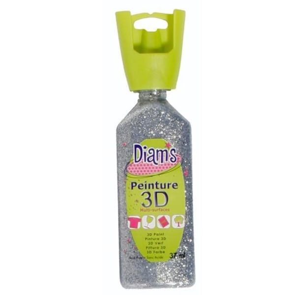 Multi-surface 3D maling 74 ml - Sølvglitter Silver