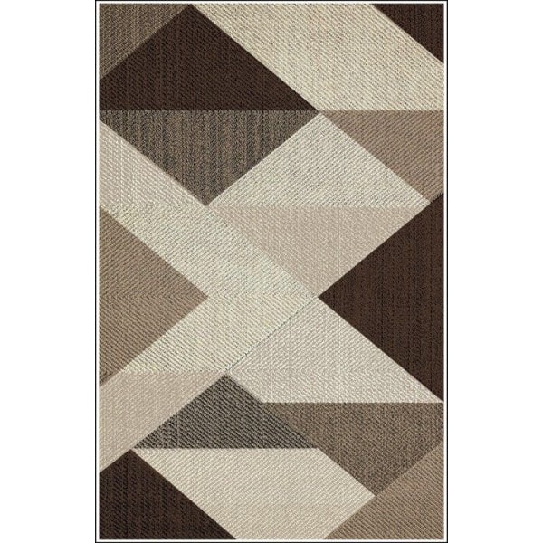 Teppe - MIRAN - Brun - 160x230 cm - Halkfri - Maskinvaskbar - Geometrisk