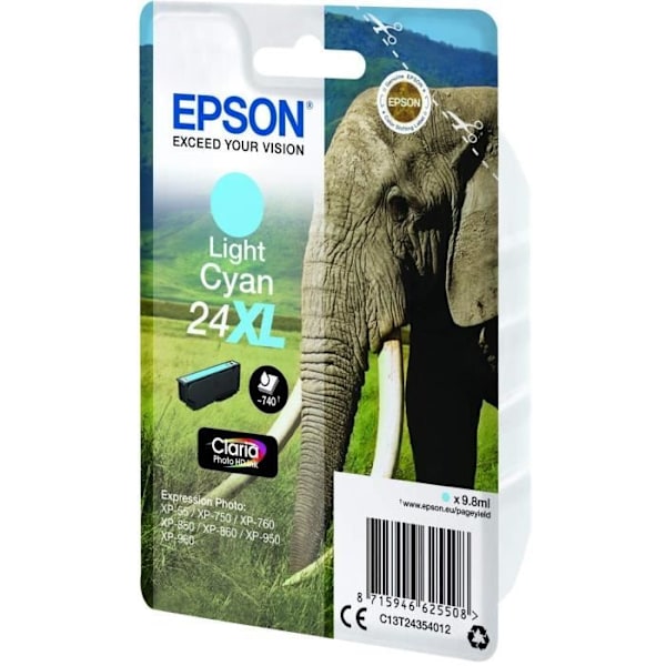 EPSON T2435 XL lys cyan blækpatron - Elephant (C13T24354012)