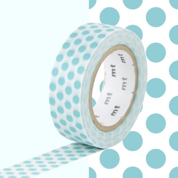 Masking Tape MT Pois blå lagun - prick soda Blå