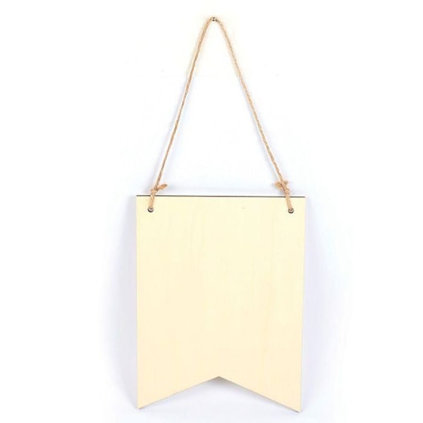 3 trævimpelophæng 20 x 15 cm - 2 point Beige