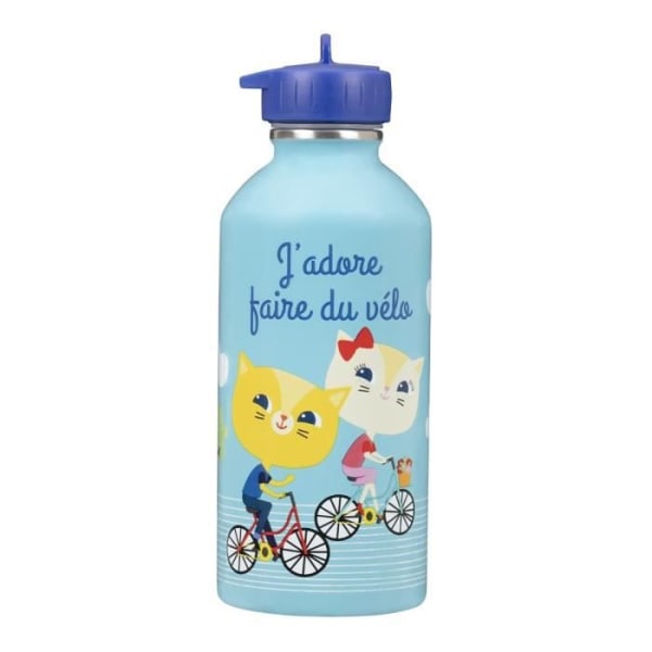 Vattenflaska för barn - Draeger Paris - I Love Cycling - Rostfritt stål - 300 ml - Flerfärgad Flerfärgad