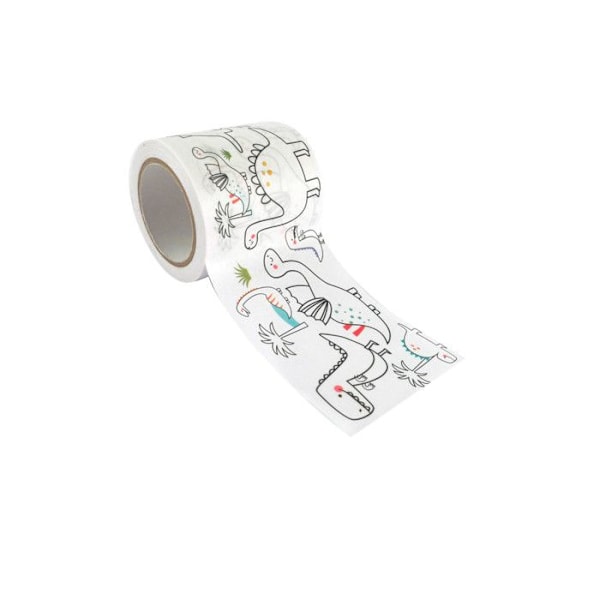 Väritettävä masking-teippi, isot - Dinosaurukset 4,6 cm x 5 m Vit