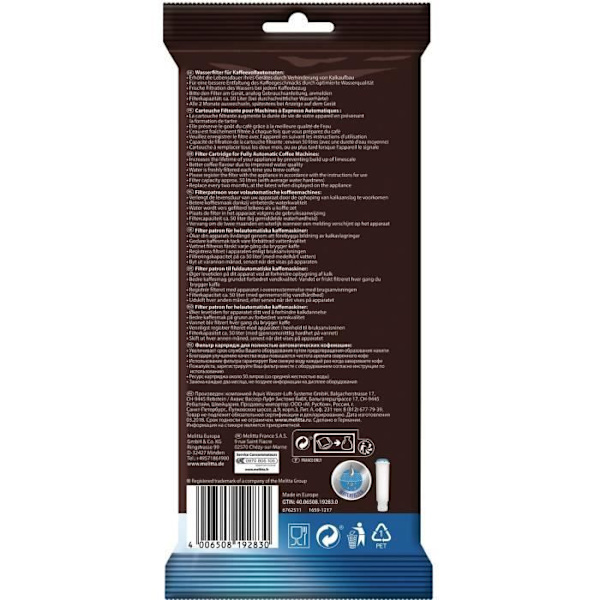 Melitta Pro Aqua Claris -suodatinpatruuna automaattisiin espressokoneisiin