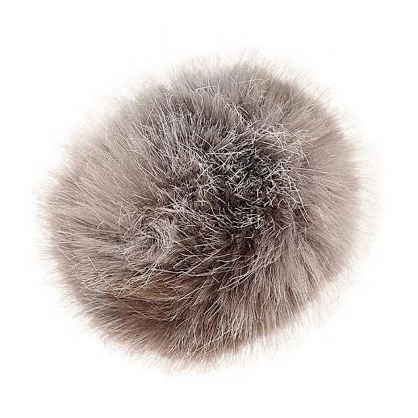 Pompon - Rico Design - Ljusgrå - Falsk päls - Diameter 10 cm - 100% Akryl Grå