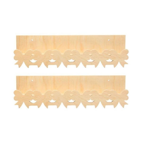 2 seinähyllyä puuoksilla 42 x 11 cm Beige