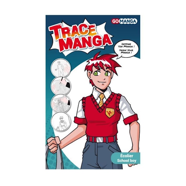 Tegneskabelon - GO MANGA - Ecolier - A4 - Blødt plast - Multifarvet Flerfärgad