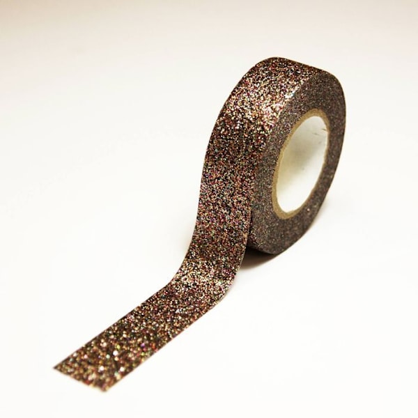 Maskeringstejp - Flerfärgade paljetter 15 mm x 10 m Flerfärgad