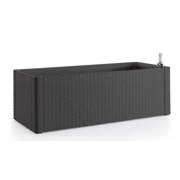 STEFANPLAST Natural Delux rektangulær blomsterkasse - 100x43xH33cm - 90 + 6,5L i reserve - Antracit Antracit