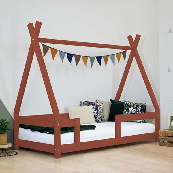 "Lit cabane enfant NAKANA 80 x 160 punainen tiili" Röd