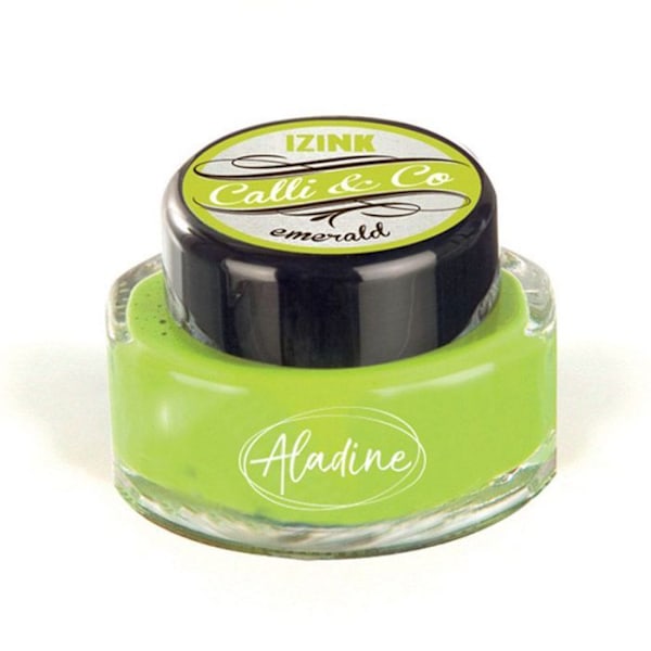 Kalligrafibläck - ALADINE - Smaragdgrönt - 15 ml - Ljusstabilt - Blandbara färger Grön
