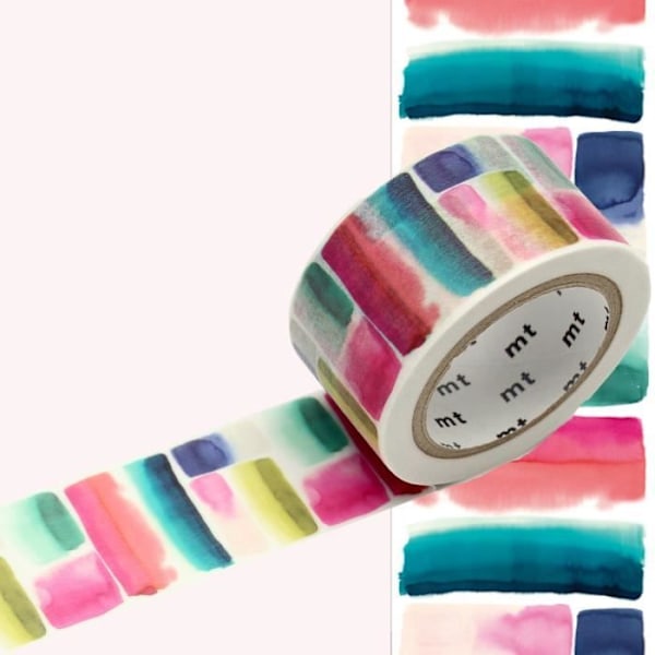 Masking Tape MT BlueBelleGray Muralla akvarel 2,4cm x 7m Multicolor - Assort.