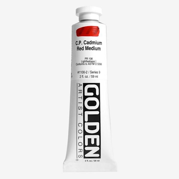 Golden : Heavy Body Akrylmaling : 60ml : Cadmium Rød Medium Nuance