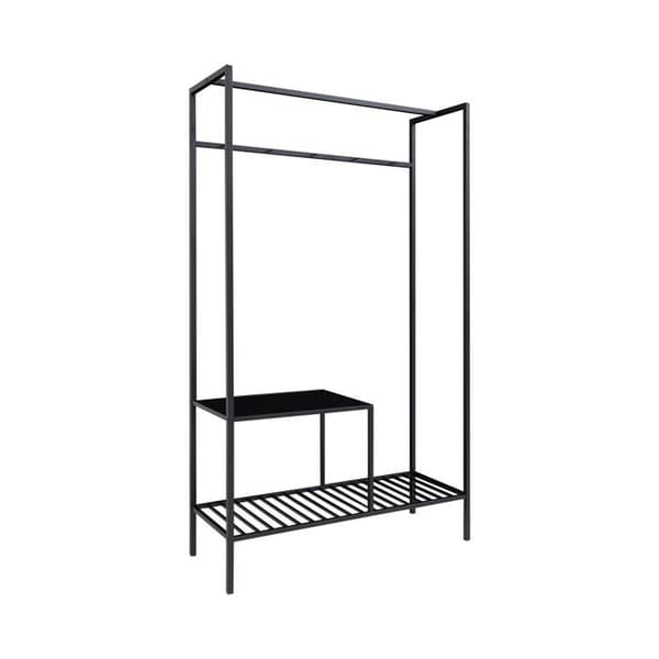 Garderobe 101x38x170 cm sort - IMALA Svart