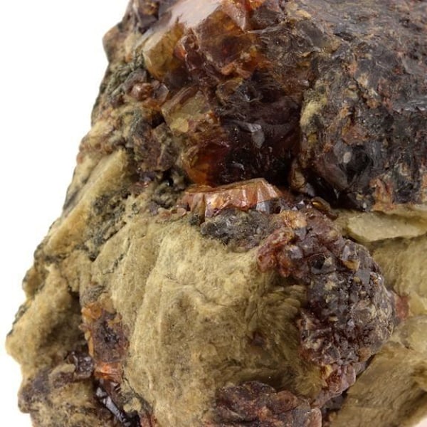 Sten og mineraler. Sphalerit (Blende) + Siderite. 1175,0 øre. La Mure mine, Isère, Frankrig.