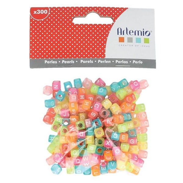 Perle Dé Alphabet 6mm Happamia 300 kappaletta Flerfärgad