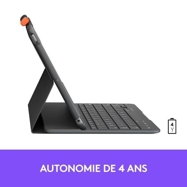 Tangentbordsskydd - Logitech - Slim Folio - AZERTY - För iPad 10,2" (7:e, 8:e, 9:e generationen) - Grå