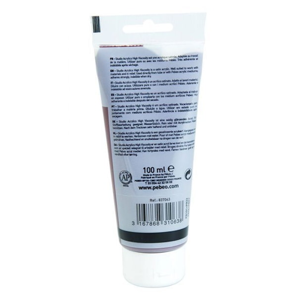 Acrylmaleri - Pébéo - Studio - Rød Jord - 100 ml - Satin - Professionel Röd jord
