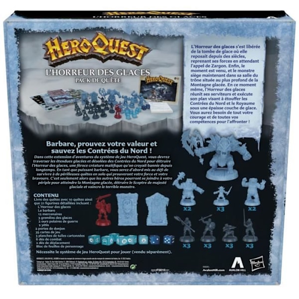 HeroQuest, Frozen Horror -laajennus, 14-vuotiaat ja sitä vanhemmat, vaaditaan HeroQuest-pelijärjestelmä - Avalon Hill Blått och rött