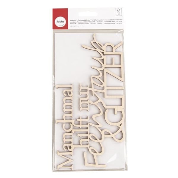 "Lettr.bois"...Feenstaub&Glitzer" FSC100%, natur, 24x12,2x0,4cm, sct.-LS 1stk." Luonto
