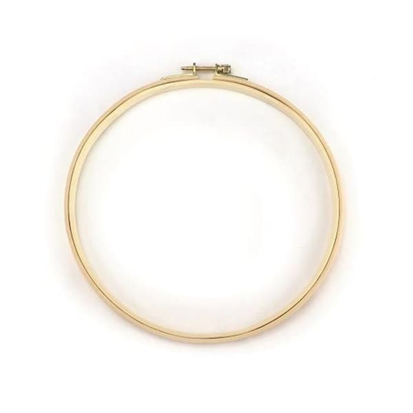 Träbroderibåge ø 18 cm beige