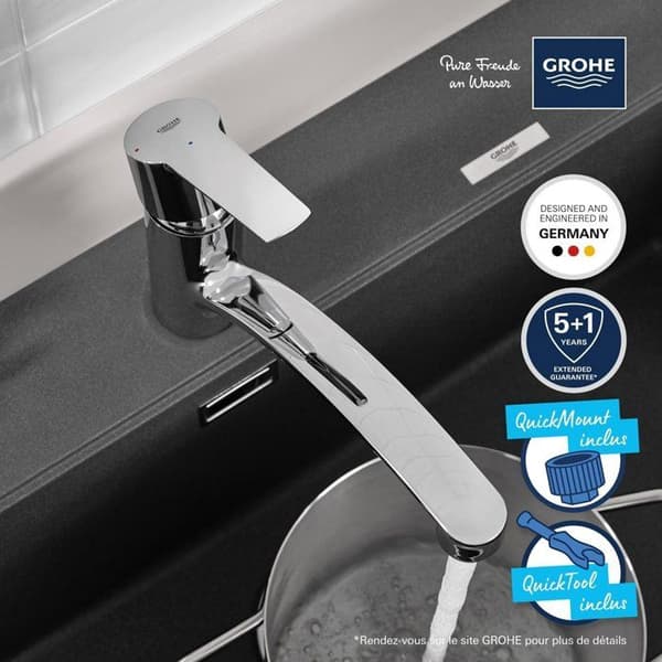 GROHE QUICKFIX Enkrog håndvaskarmatur Start Krom 31138002 Krom