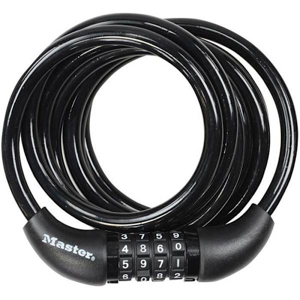 Cykellås - MASTER LOCK - 8221EURDPRO - 1,8 m snoet kabel - Programmerbar kombination