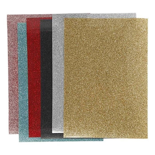 Termiskt klibbiga blad - Modeaccessoar - 14,8 x 21 cm - Glittrande - 6 st - Lätt att använda Flerfärgad