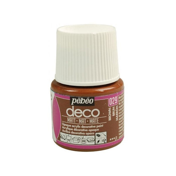 Akryylimaali - Pébéo - P.BO Déco - Mattaruskea - 45ml - Mattapinta Brun