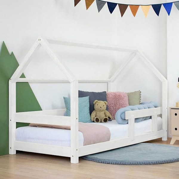 Lit cabane - Benlemi - TERY - Hvid - 140x200cm - Massivt træ - 1 plads Vit