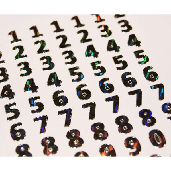 64 Silver Number Stickers - 0,8 cm Silver
