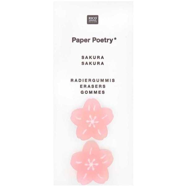 2 Sakura blomrosa suddgummi - japansk vår Rosa
