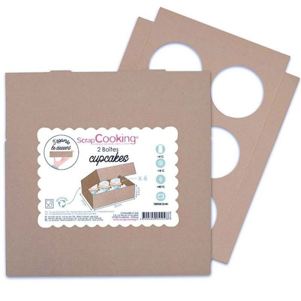 Cupcake lådor - Flerfärgad - 2 stycken - 17 x 25 x 8,5 cm - För hemmabruk - Återvinningsbar förpackning