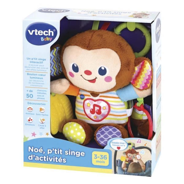 VTECH BABY - Early Learning Toy - Noah, Little Activity Monkey Multifarvet