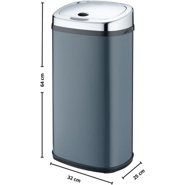 Automatisk Køkkenaffaldsspand - LARGO - KITCHEN MOVE - 42 L - Mat Grå Rustfrit Stål Metall