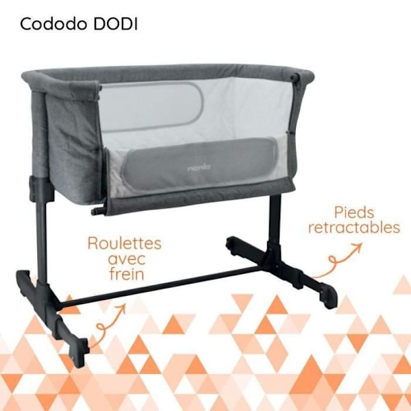 Samsovande babysäng NANIA DODI - 2-i-1 extrasäng - Ultrabekväm madrass 4 cm tjock - L 80 x B 42 cm