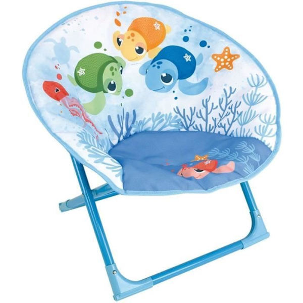 Sjovt hus ma petite skjold foldbart månesæde vandskildpadder til børn h.47 x l.54 x d.42 cm Blå