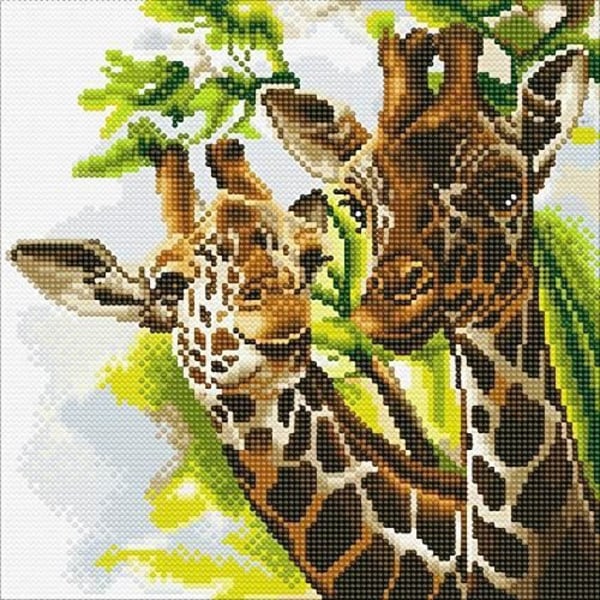 Craft Buddy Crystal Art - Friendly Giraffes Crystal Art Kit 30 x 30 cm, CAK-A86